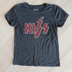 Lucky Brand KISS Graphic Beaded Band Tee Tshirt T-Shirt XS